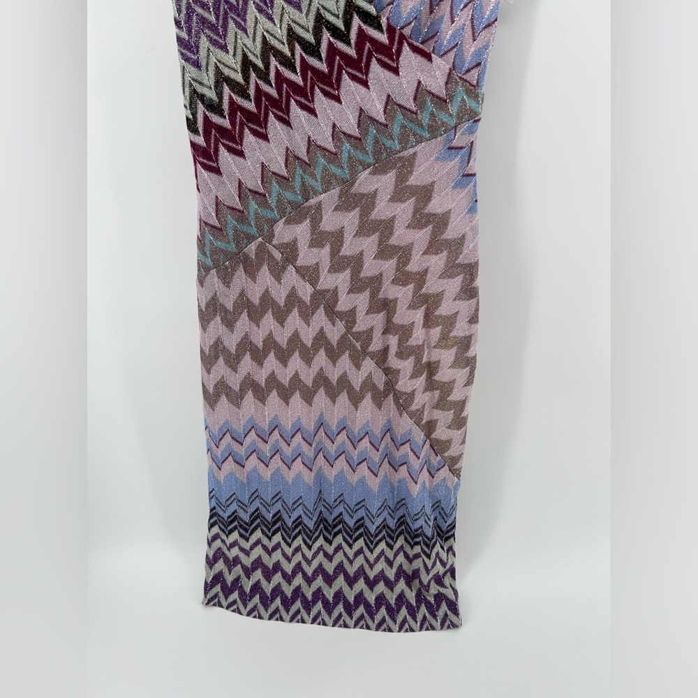 NWT  Missoni Zig Zag Faux Wrap Multicolor Midi Dress Size IT 40 US S - Picture 6 of 16
